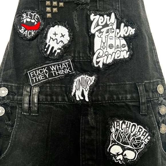 Killstar Jinx Cursed Cutie Denim Overalls - Picture 2 of 6